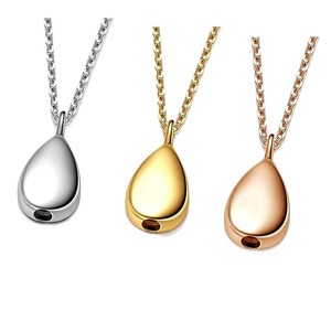 Kalung liontin baja tahan karat kualitas tinggi perhiasan kalung kotak abu tulang hewan peliharaan buka botol parfum berbentuk tetesan air - Product Image 3