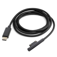 Adaptateur secteur 44W avec câble rétractable pour Microsoft Surface Pro 7/8/9/X, Book 2/3, Laptop 1/2/3 - Chargeur rapide avec port USB-C