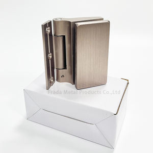 แปรงขัดซาตินอะลูมิเนียม6063มุมเอียงบานพับประตูกระจกแบบทันสมัย - Product Image 2