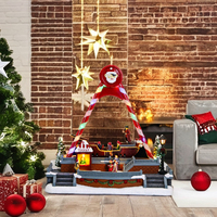 Bateau de Noël personnalisable avec lumière LED, mouvements gauche et droit, en résine, fait main, écologique, ornement de Noël, statue, utilisation en intérieur