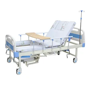Mobiliário hospitalar 3 manivelas função paciente cama médica manual icu enfermagem cama de hospital com vaso sanitário para idosos