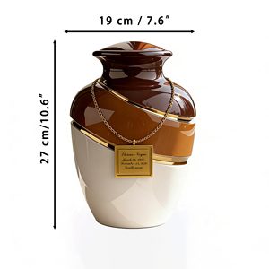 Urne funéraire métallique de luxe durable de style européen/américain pour adultes et animaux de compagnie, avec plaque commémorative personnalisable gravable - Product Image 2