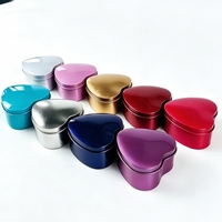 Ensemble de boîtes en métal en forme de cœur pour bonbons/chocolats, sélectionnables en plusieurs couleurs