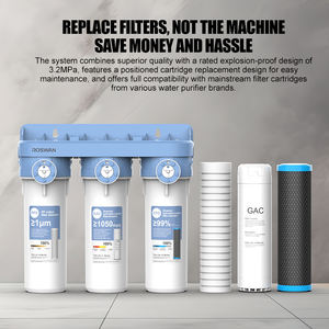 <span class=keywords><strong>Kit</strong></span> de filtre purificateur d'eau OEM 10 pouces à 3 étages <span class=keywords><strong>Triple</strong></span> PP GAC CTO pour réfrigérateur de voiture domestique RV Filtre à eau extérieur-Manuel - Product Image 2