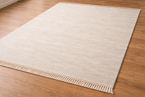 Tapis sculptural et en forme d'arche, tufté à la main, collection Meridian |   Ivoire ton sur ton |   Mélange de laine |   Tailles personnalisées disponibles - Product Image 2