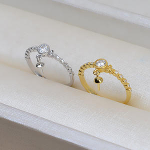 Bague ouverte en argent S925 Wenchi pour femme, réglable, avec plateau vide pour bijoux en perles DIY, composants de bijoux, modèle 16850 - Product Image 3