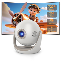 Mini projecteur portable CRE F1 LED Android 9 Coolita Linux 200 Lumens 4K Ready avec haut-parleurs intégrés, léger, pour home cinéma