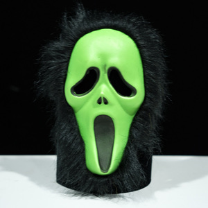 Maschera Verde da Fantasma con Pelliccia Nera Soffice, Maschera Spaventosa per Halloween, Cosplay <span class=keywords><strong>Horror</strong></span>, Costume per Feste in Maschera e Case Infestate - Product Image 2