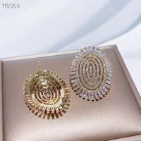 SENYU empreinte digitale conception boucles d'oreilles pavé à la main cubique zircone pierres bijoux de mode pour les femmes boucles d'oreilles de fête de mariage