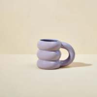Tasse nordique en céramique ondulée Super Cool, tasse à café potelée en forme de calebasse, tasses à thé Design ondulé avec grande poignée
