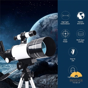 Télescope astronomique réfracteur portable de 30070 mm pour enfants et débutants, facile à utiliser avec un smartphone - Product Image 2