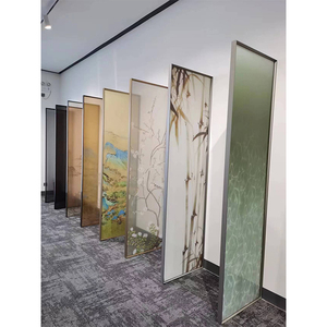 Divisor de sala de estar de estilo moderno, pantalla de vidrio templado impresa, corte láser, partición interior, Material de vidrio, divisores de habitación para Hotel - Product Image 1