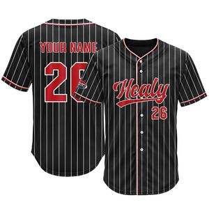 Maillot de baseball rétro rayé imprimé sur mesure pour jeunes, coupe ample, respirant, en maille, vêtement de sport de haute qualité, uniforme de baseball - Product Image 2