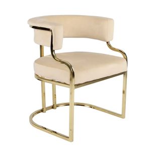 Wholesale Factory Custom Restaurant Cafe Metal Dine Armchair <b>Velvet</b> Fabric <b>Dining</b> Room Furniture <b>Chair</b> - Product Image 1
