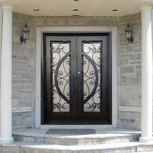 Puerta de hierro forjado de entrada principal Popular de nuevo diseño, puerta de Metal individual insonorizada de alta eficiencia para apartamento de Villa al aire libre - Product Image 2