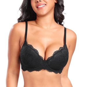Lingerie pour femmes <span class=keywords><strong>grande</strong></span> <span class=keywords><strong>taille</strong></span> de style français, <span class=keywords><strong>soutien</strong></span>-<span class=keywords><strong>gorge</strong></span> rembourré push-up, bretelles réglables, <span class=keywords><strong>soutien</strong></span>-<span class=keywords><strong>gorge</strong></span> à armatures, lingerie sexy en dentelle noire en stock - Product Image 1