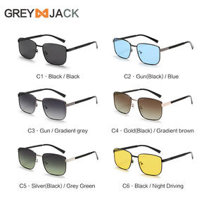 Lunettes de soleil polarisées pour homme Greyjack, monture carrée, verres TAC UV400, vision nocturne, anti-éblouissement, protection solaire - Product Image 4