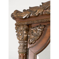 Meubles de luxe Miroir de sol vintage encadré sur pied en bois massif sculpté antique Grand miroir d'habillage en bois pour chambre à coucher