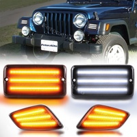 Clignotants dynamiques LED de haute qualité pour Jeep Wrangler TJ 97-06, 4 pièces, clignotants de pare-chocs avant, indicateurs latéraux de garde-boue