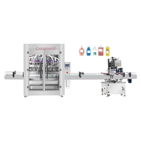 Ligne de production complète automatique de remplissage, de bouchage et d'étiquetage de shampooings et de boissons de haute précision avec moteur