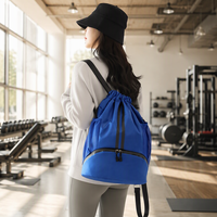Nouveau Sac à Dos de Natation Pliable Tendance en Ripstop avec Doublure en Polyester et Fermeture à Cordon en Maille pour la Plage et la Salle de Sport