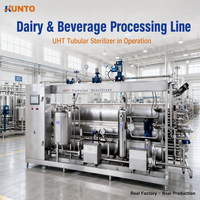Pasteurisateur aseptique tubulaire UHT en acier inoxydable 316L, contrôlé par PLC, certifié CE ISO SGS, pour lait, boissons et aliments