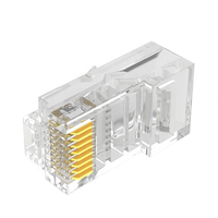 Connecteur femelle RJ45 UTP 8P8C Ethernet Cat5e/Cat6 blanc flexible plaqué or