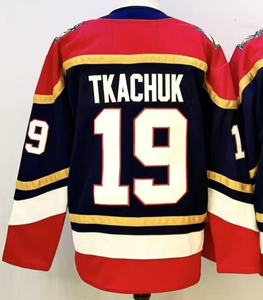 2025 Nieuwe Heren 19 Matthew Tkachuk 16 Aleksander Barkov 5 Aaron Ekblad 72 Sergei Bobrovsky Groothandel Gestikte Ijshockeytruien - Product Image 4