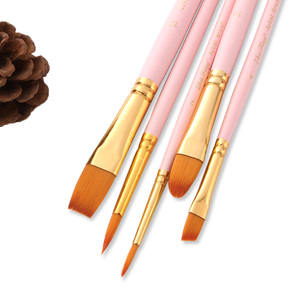 Ensemble de 5 pinceaux ronds à manche en bois pour <span class=keywords><strong>peinture</strong></span> à l'aquarelle, acrylique et huile, pinceaux pour la <span class=keywords><strong>peinture</strong></span> artistique - Product Image 5