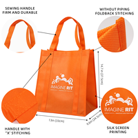 Sac de courses réutilisable personnalisé pour la promotion des produits alimentaires, sac écologique recyclé non tissé avec logo