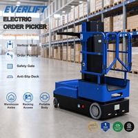 Plateforme élévatrice verticale autopropulsée électrique EVERLIFT HELI pour la manutention, élévateur portable monoplace pour entrepôt