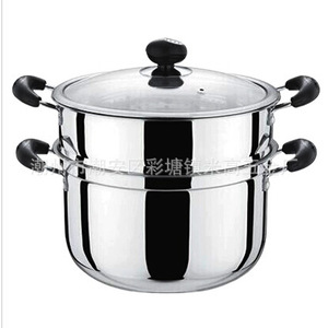 Stainless Steel Soup <b>Pot</b> 5L And Above Multi Layer Bottom <b>Induction</b> Compatible With Lid And Handles - Product Image 1