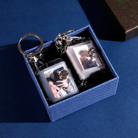 Porte-clés Mini Album Photo Personnalisé Populaire Nouvelle Insertion Photo Mini Cadre en PVC et Cuir