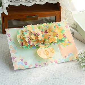 Biglietto d'<span class=keywords><strong>Auguri</strong></span> 3D Pop-up con Fiori, Elegante Cartolina Artigianale con Design di Vaso di Fiori Vivaci, Ideale <span class=keywords><strong>per</strong></span> <span class=keywords><strong>Auguri</strong></span> di <span class=keywords><strong>Compleanno</strong></span> e Festa della Mamma - Product Image 2