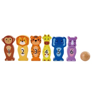 Jeu de quilles éducatif en bois pour l'intérieur, multi-jeux, jouet pour tout-petits, personnages d'animaux en bois, jeu de quilles - Product Image 4