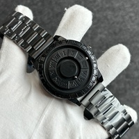 Montre-bracelet PINTIME pour homme, en acier inoxydable, avec bracelet en alliage, à quartz, à aiguilles magnétiques, style dessin animé, luxe antique
