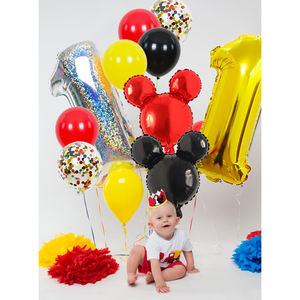 Decoraciones para Fiestas <span class=keywords><strong>de</strong></span> Cumpleaños y Baby Shower con Temática <span class=keywords><strong>de</strong></span> Dibujos Animados en Rojo y Negro, Set <span class=keywords><strong>de</strong></span> Globos y Pancarta con Figura <span class=keywords><strong>de</strong></span> Ratón para Niñas y Niños - Product Image 5