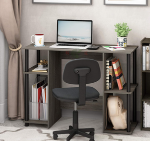 <span class=keywords><strong>Bureau</strong></span> d'<span class=keywords><strong>ordinateur</strong></span> moderne avec rangement ouvert, gris/noir - Product Image 5