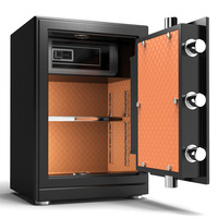 Caja Fuerte de Seguridad Ignífuga de Acero de Lujo de la Serie Chen Guang Chuanwei, Diseño Interior de Lujo, Color Negro/Dorado, Acceso Biométrico para el Hogar