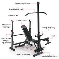Banc de Fitness réglable avec barre de poignée