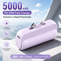Neuerscheinung 5000mAh Mini Powerbank Fabrik OEM 5000mAh Tragbare Powerbank Faltbar Doppelstecker Individuelles Logo Bestseller Typ-C LED