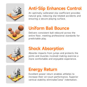 Suelo de Baloncesto de Madera de Arce Impermeable, Hermoso y de Venta Caliente, con Líneas, Fácil de Limpiar, para Entrenamiento en Interiores y Uso en Campos Deportivos - Product Image 5