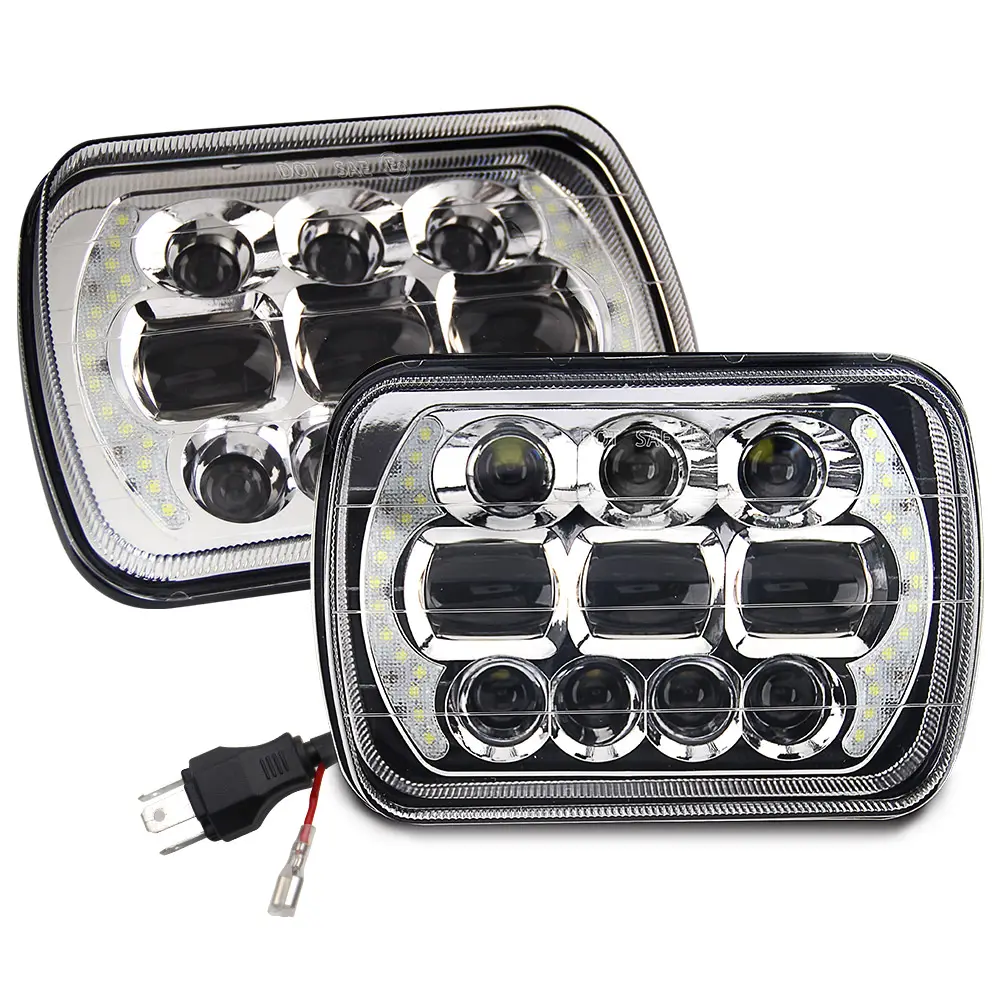 Groothandel Auto 6x7 "LED Koplamp, sealed Beam Front Driving Lampen 66w 5D 5x7 ''Rechthoek 5x7 Inch Led Koplamp