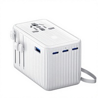 Adaptateur de Voyage Universel 120W GaN à Charge Rapide avec Ports USB-C Multiples, Convertisseur de Prise Universel UE vers UK pour Ordinateurs Portables