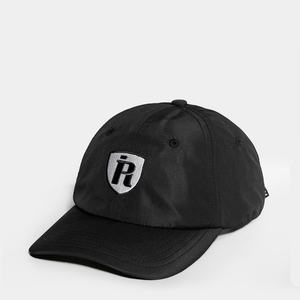 หมวกแก๊ปปักโลโก้แบบแบนไม่มีโครงสีดำแบบกำหนดเอง 6 แผง ผ้าไนลอน หมวก Snapback สำหรับวิ่ง - Product Image 1