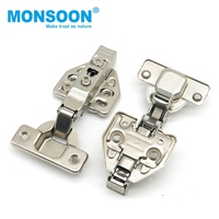 Quincaillerie de meubles robuste, charnières hydrauliques cachées réglables en 3D à fermeture douce en acier pour armoires de cuisine et chambres