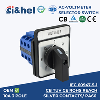 Saklar Pemilih Voltmeter Si&hel 10A YH5/3 7 Posisi Pengalih LW28-10/3V 1-7 Gigi 2-Bagian Saklar CAM Plastik Instrumen