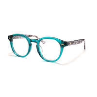 Gafas Unisex Redondas Vintage Retro de Acetato Multicolor de Nuevo Diseño, Monturas Ópticas