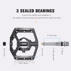 CXWXC 2 In 1 bisiklet kilidi pedalı alüminyum Anti-kayma mühürlü rulman kilit pedalı aksesuarları - Product Image 5