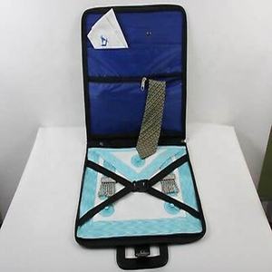 Étui de tablier maçonnique en cuir de haute qualité avec broderie de perles magnétiques à coudre, vente en gros - Product Image 2